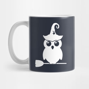 Adorable Witch Owl On Her Broom Mug